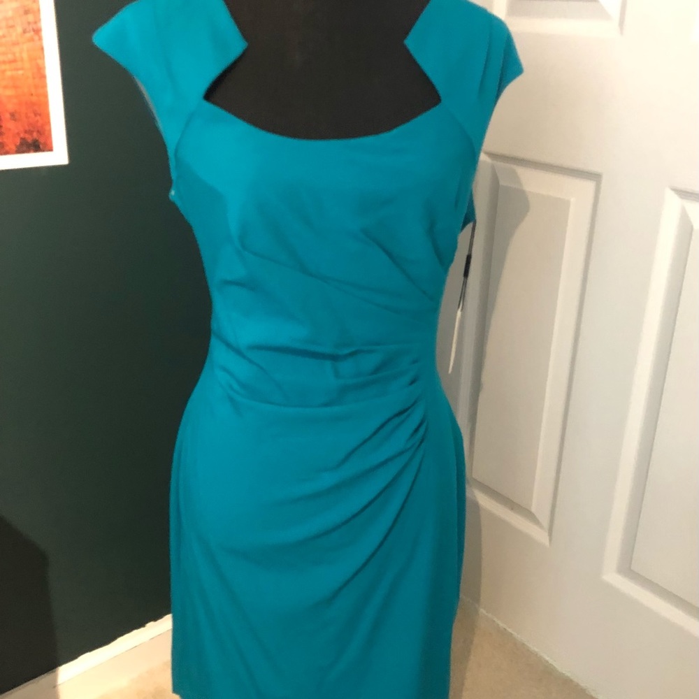 Calvin Klein Cap Sleeve Ruched Dress sz12